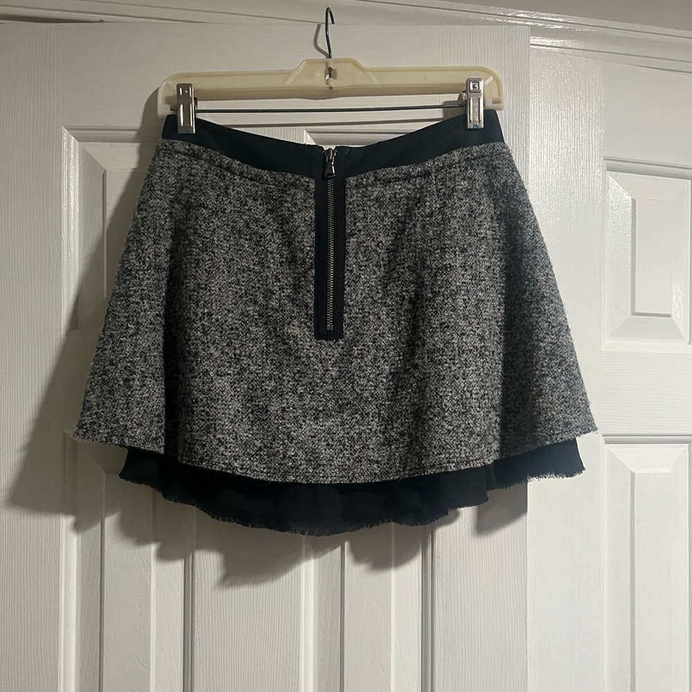 Tommy • Wool Pleated Skirt • Black & Grey and White • 0